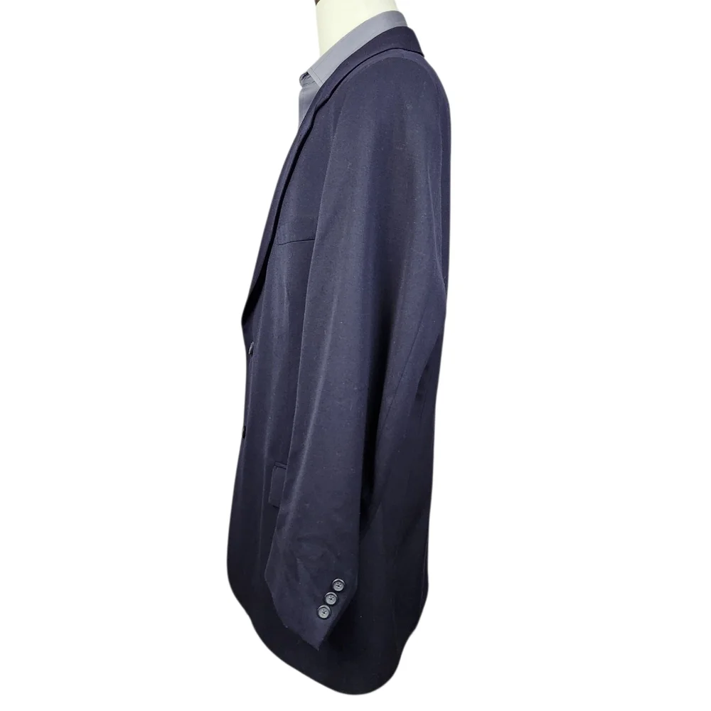 VTG Evan Picone Mens Size 46L Navy Blue  Two Button All Wool Blazer